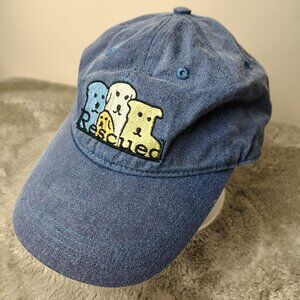 RESCUED DOG Hat Strapback Adjustable Blue Cotton Embroidered Cotton Pet Adoption